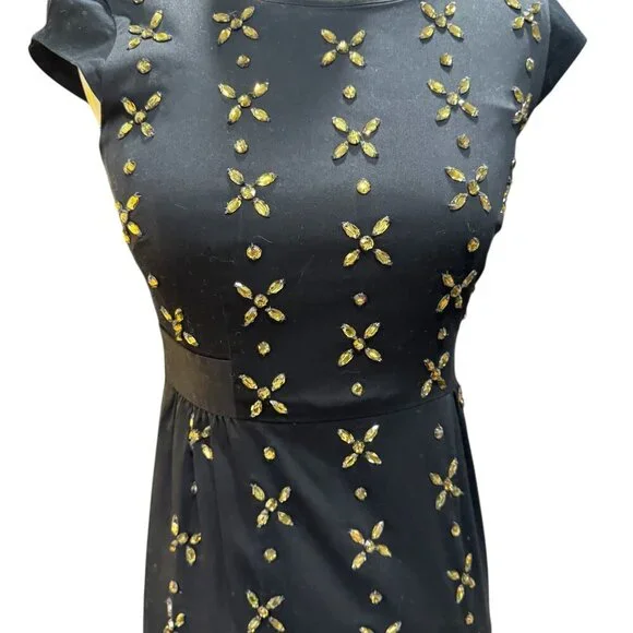 Boden Gold Star Beaded Embellished Dress – Size 2R - Picture 2 of 5